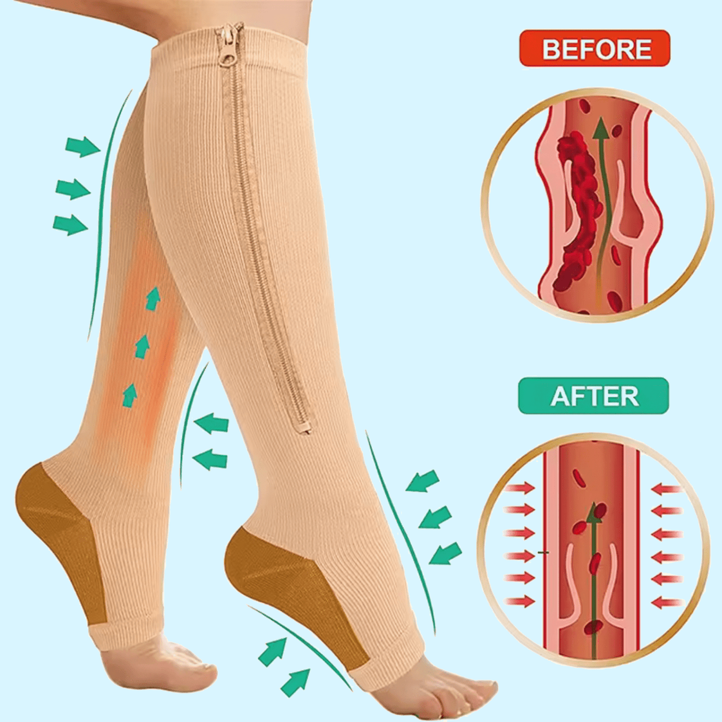 Zip Compression Socks - CloudSole