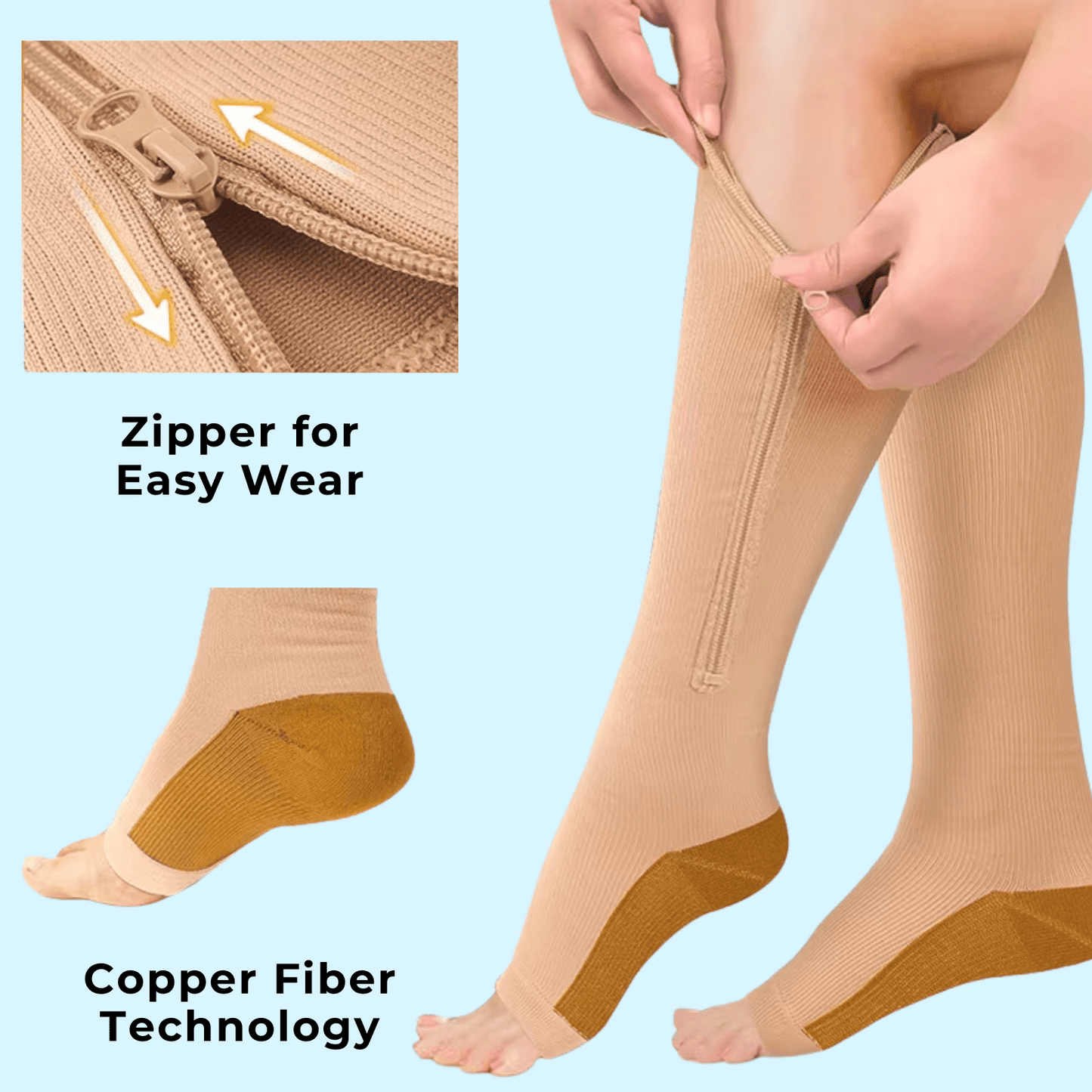 Zip Compression Socks - CloudSole